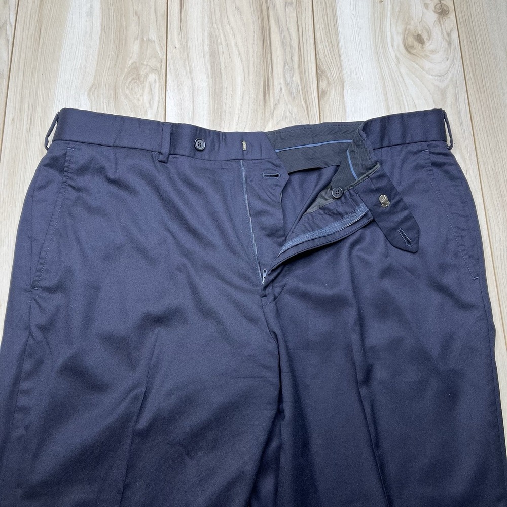 Brooks Brothers 1818 Madison Fit Pants Men Size 40x26 Blue Wool Pants - Picture 5 of 15